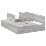 vidaXL Rám postele s úložným prostorem Sivý Sonoma 140 x 190 cm – Obrázok 3