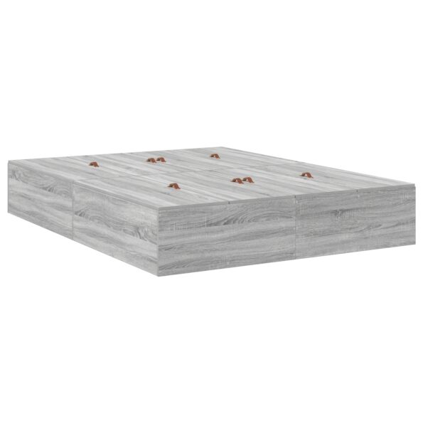 vidaXL Rám postele s úložným prostorem Sivý Sonoma 140 x 190 cm – Obrázok 8
