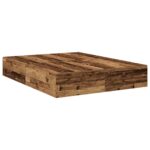 vidaXL Úložný rám postele Staré drevo 135x190 cm – Obrázok 2