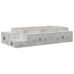 vidaXL Úložný rám postele Betónovo šedý Inžinierske drevo 100 x 200 cm – Obrázok 2