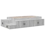 vidaXL Úložná posteľ Sivá sonoma Inžinierske drevo, Kov 100 x 200 cm – Obrázok 2