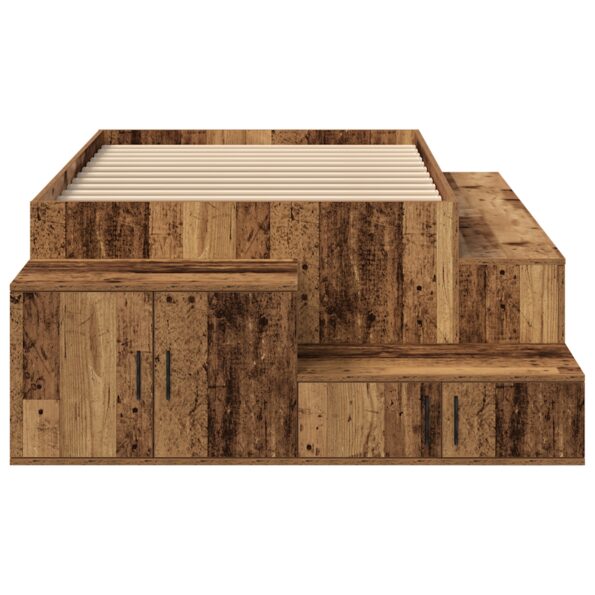 vidaXL Posteľ s úložným priestorom Staré drevo Drevo 100 x 200 cm – Obrázok 8