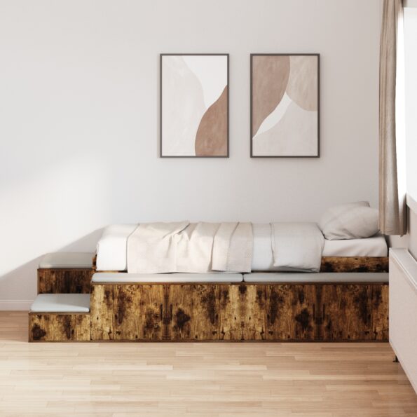 3335593_1.jpg vidaXL Rám postele so skladovaním Dymený dub Kompozitné drevo 75 x 190 cm – Obrázok 1