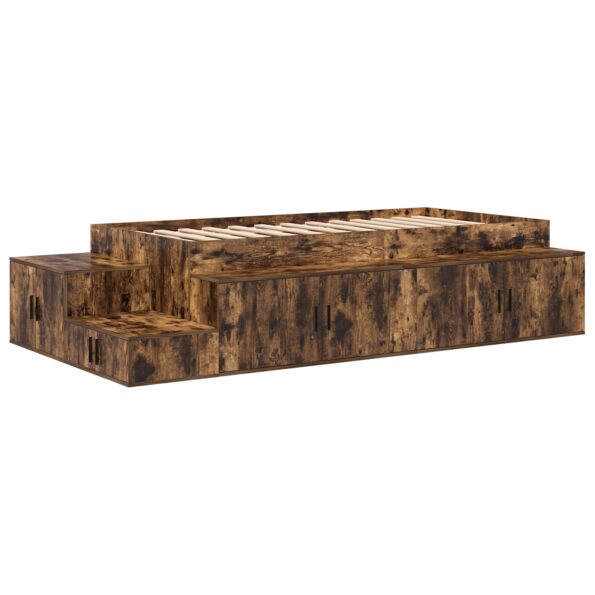3335593_2.jpg vidaXL Rám postele so skladovaním Dymený dub Kompozitné drevo 75 x 190 cm – Obrázok 2