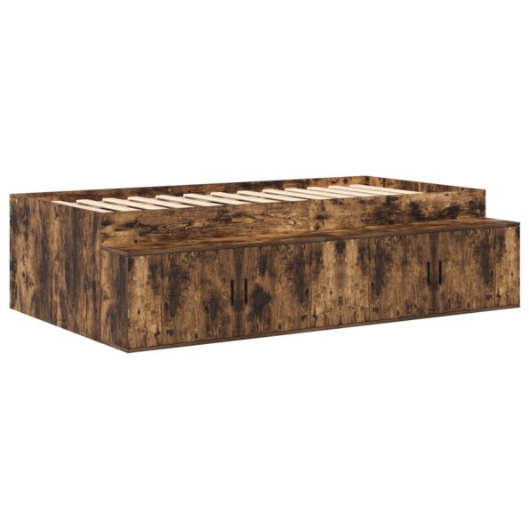 3335593_6.jpg vidaXL Rám postele so skladovaním Dymený dub Kompozitné drevo 75 x 190 cm – Obrázok 6
