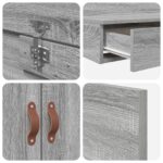 vidaXL Rám postele  Sivý sonoma Kompozitné drevo 236,5 x 100 x 31,5 cm – Obrázok 8