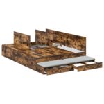 vidaXL Rám postele z fajčeného dubu 150x200 cm – Obrázok 3