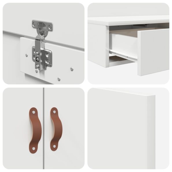 vidaXL Rám postele  Biela Kompozitné drevo 180 x 200 x 31.5 cm – Obrázok 7