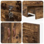 vidaXL Rám postele  Dymený dub Drevo Jednolôžko Jednoduché – Obrázok 12