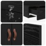 vidaXL Rám postele  Čierny dub Kompozitné drevo 140 x 190 cm – Obrázok 12