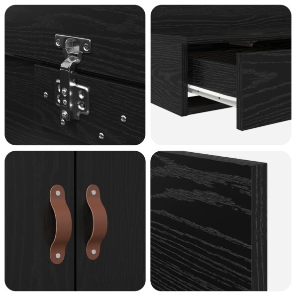 vidaXL Rám postele  Čierny dub Kompozitné drevo 140 x 190 cm – Obrázok 12