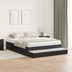 vidaXL Rám postele  Čierny dub Kompozitné drevo 140 x 190 cm – Obrázok 5