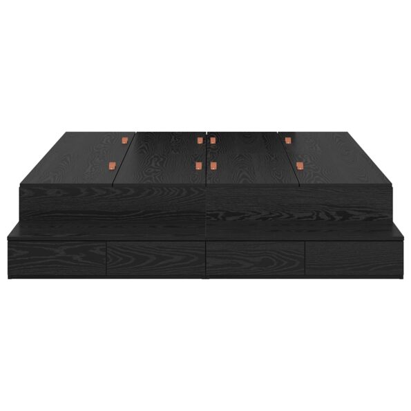 vidaXL Rám postele  Čierny dub Kompozitné drevo 140 x 190 cm – Obrázok 8