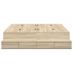 vidaXL Rám postele  s úložným priestorom Sonoma dub Inžinierske drevo – Obrázok 8