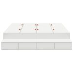 vidaXL Rám postele s úložným priestorom Biela 135x190 cm – Obrázok 8