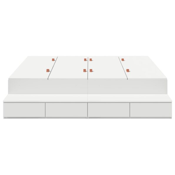 vidaXL Rám postele s úložným priestorom Biela 135x190 cm – Obrázok 8