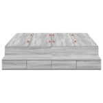 vidaXL Rám postele  Sivý Inžinierske drevo 135,5 x 190 x 31,5 cm – Obrázok 8