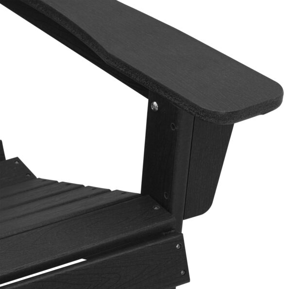 vidaXL Adirondack stoličky s opierkami na nohy 2 ks čierne HDPE – Obrázok 9