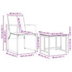 vidaXL 13-dielny set záhradného jedálenského nábytku s vankúšmi z ocele a textilénu – Obrázok 11