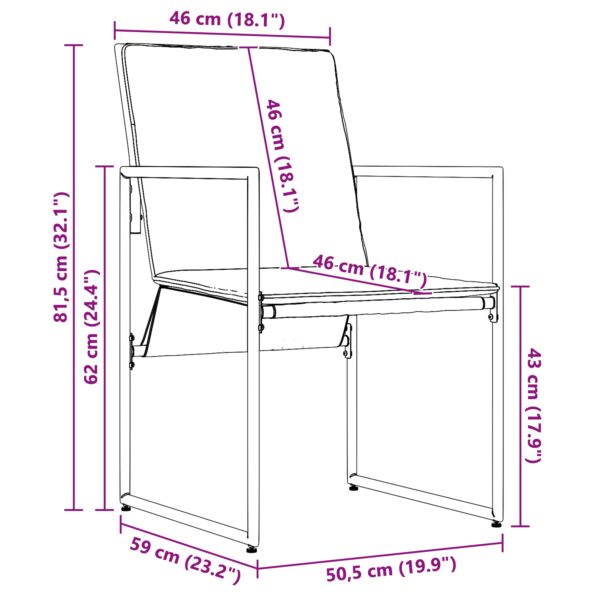 vidaXL 13-dielna záhradná jedálenská zostava s vankúšmi z ocele a textilénu – Obrázok 10