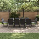 vidaXL 16-dielna záhradná jedálenská súprava s vankúšmi zo ocele a textilénu – Obrázok 3