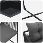 vidaXL 6-dielna záhradná jedálenská súprava s vankúšmi z ocele a poly ratanom – Obrázok 7