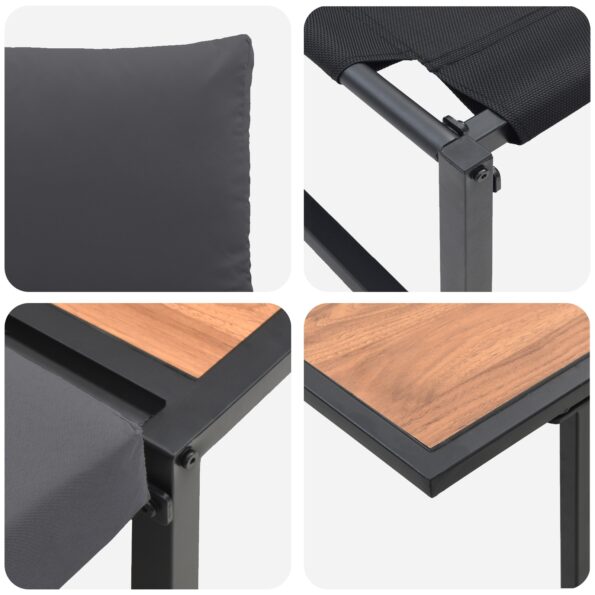 vidaXL 3-dielna záhradná jedálenská súprava s antracitovými vankúšmi – Obrázok 10