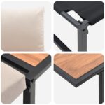 vidaXL Záhradný jedálenský set 3 pcs Sivohnedá Oceľ – Obrázok 10