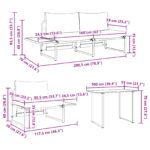vidaXL Záhradný jedálenský set 3 pcs Sivohnedá Oceľ – Obrázok 12