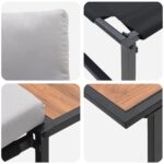 vidaXL Záhradný jedálenský set 3 pcs Svetlosivá Oceľ – Obrázok 10