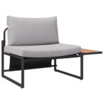 vidaXL Záhradný jedálenský set 3 pcs Svetlosivá Oceľ – Obrázok 5
