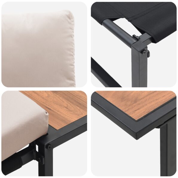 vidaXL 3-dielna súprava záhradného gauča s taupe vankúšmi – Obrázok 10