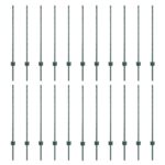 vidaXL Plotové stĺpy 22 ks U-Channel Zelené 140 cm Oceľ – Obrázok 2