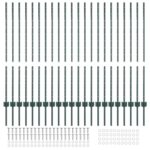 vidaXL plotové stĺpy 22 ks U-Channel Zelená 160 cm Oceľ – Obrázok 4