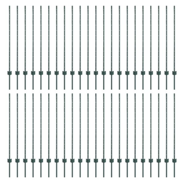 vidaXL Plotové stĺpy 44 ks U-Channel Zelené 160 cm Oceľ – Obrázok 2