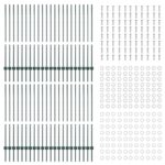 vidaXL Plotové stĺpy 44 ks U-Channel Zelené 160 cm Oceľ – Obrázok 4