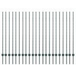 vidaXL Plotové stĺpy 22 ks U-kanál Zelené 180 cm Oceľ – Obrázok 2