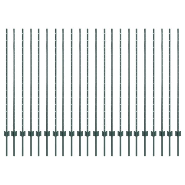 3335922_2.jpg vidaXL Plotové stĺpy 22 ks U-kanál Zelené 180 cm Oceľ – Obrázok 2