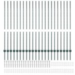 vidaXL Plotové stĺpy 22 ks U-kanál Zelené 180 cm Oceľ – Obrázok 4