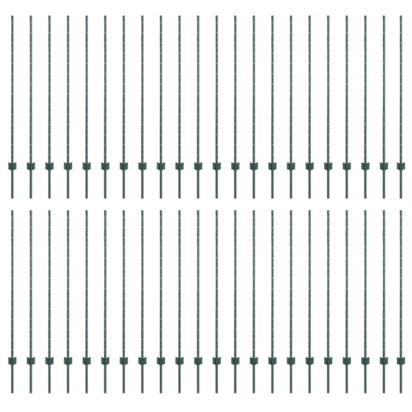 vidaXL Oplotené stĺpiky 44 ks U-Channel Zelené 180 cm Oceľ – Obrázok 2