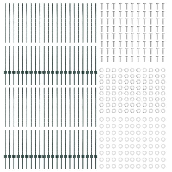 vidaXL Oplotené stĺpiky 44 ks U-Channel Zelené 180 cm Oceľ – Obrázok 4