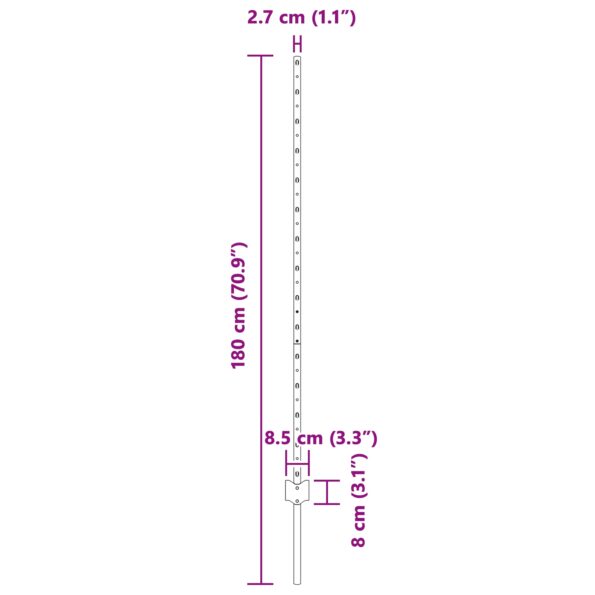 vidaXL Oplotené stĺpiky 44 ks U-Channel Zelené 180 cm Oceľ – Obrázok 7