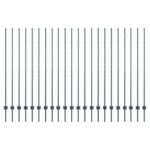 vidaXL Plotové stĺpy 22 ks U-kanál Zelené 200 cm Oceľ – Obrázok 2