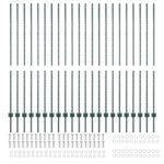 vidaXL Plotové stĺpy 22 ks U-kanál Zelené 200 cm Oceľ – Obrázok 4