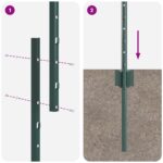vidaXL Plotové stĺpy 44 ks U-Channel Zelené 200 cm Oceľ – Obrázok 6