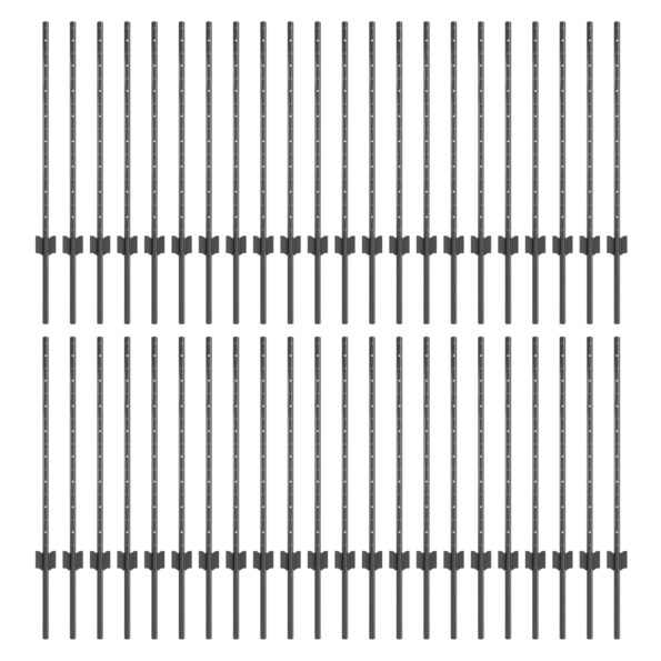 3335935_2.jpg vidaXL Plotové stĺpiky 44 ks U-Channel šedé 120 cm oceľ – Obrázok 2