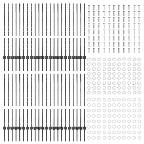 3335937_4.jpg vidaXL Plotové stĺpy 88 ks U-kanál Sivé 140 cm Oceľ – Obrázok 4