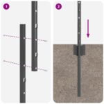vidaXL Plotové stĺpy 88 ks U-kanál Sivé 140 cm Oceľ – Obrázok 6