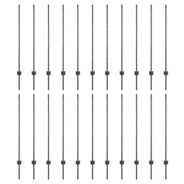 vidaXL plotové stĺpy 44 ks U-kanál, sivé, 160 cm, oceľ – Obrázok 2