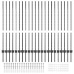 vidaXL plotové stĺpy 44 ks U-kanál, sivé, 160 cm, oceľ – Obrázok 4